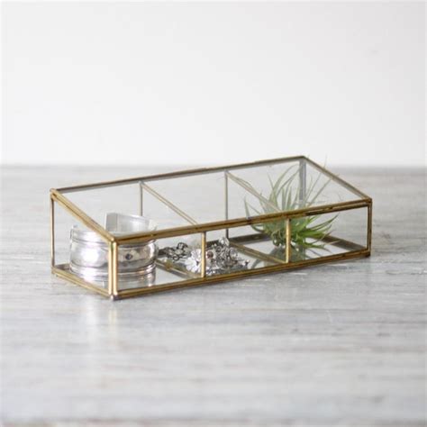 gold divided glass box